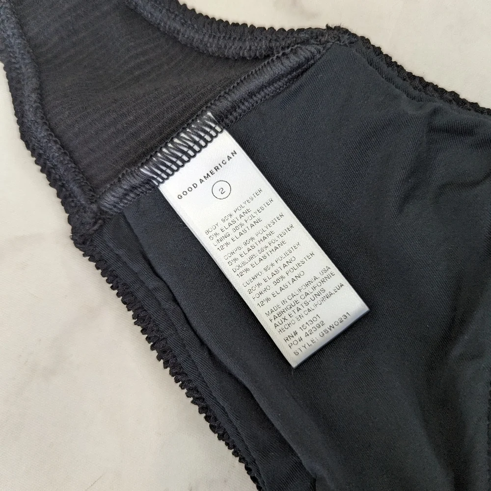 Good American Swim Top Women 2 Medium Crinkle Always Fits Twist Bikini Swimsuit